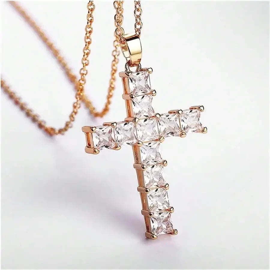 Crystal Cross Pendant Necklace