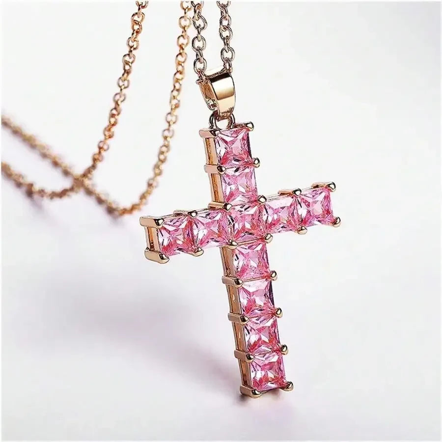 Crystal Cross Pendant Necklace