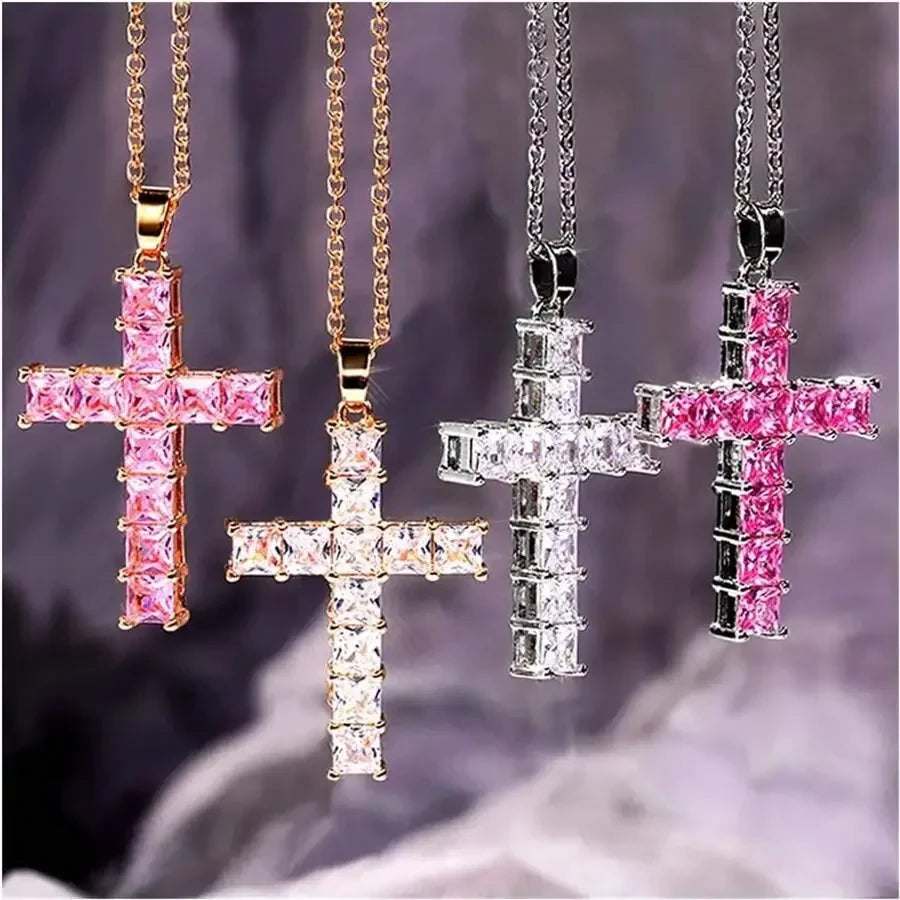 Crystal Cross Pendant Necklace