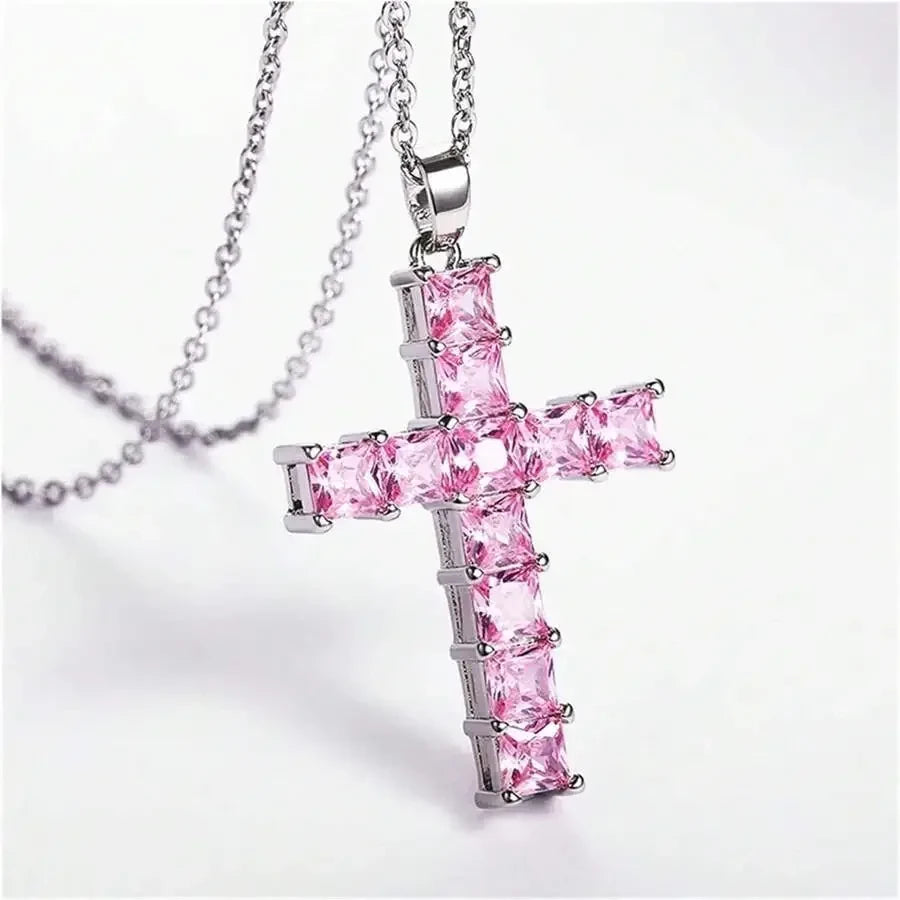 Crystal Cross Pendant Necklace