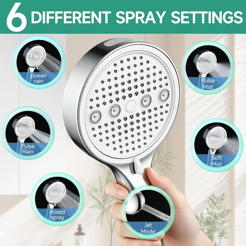 Chrome Handheld High Pressure Shower Head